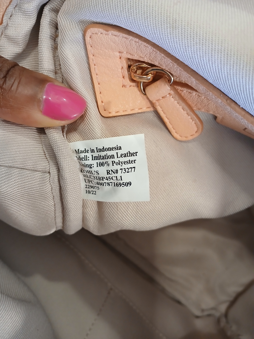LC Lauren Conrad Peach Faux Leather Mini Backpack - Picture 14 of 16